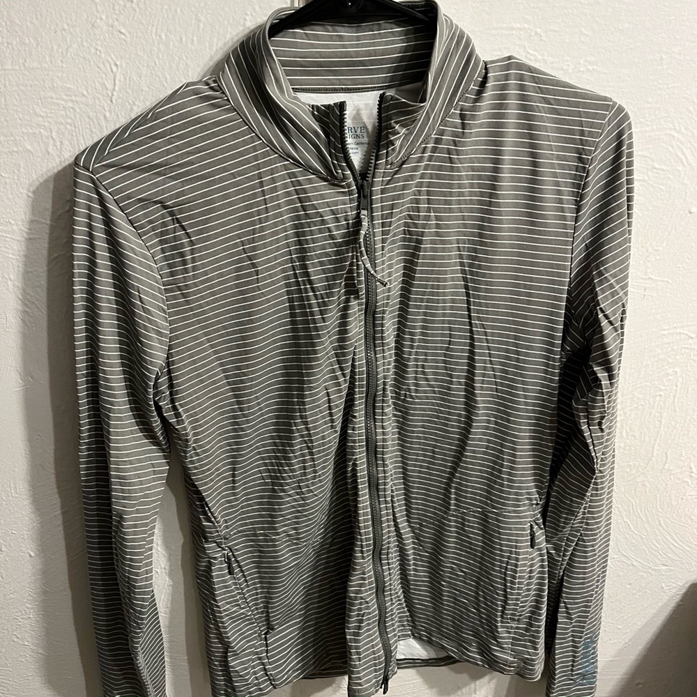Carve Designs Gray Striped Jacket